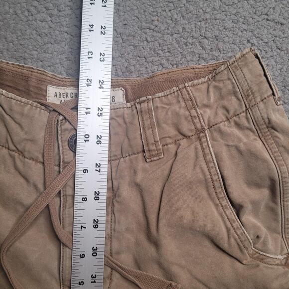 Abercrombie & Fitch Shorts Men 28 Khaki Cargo Drawstring Outdoor Pockets Casual - Picture 6 of 7